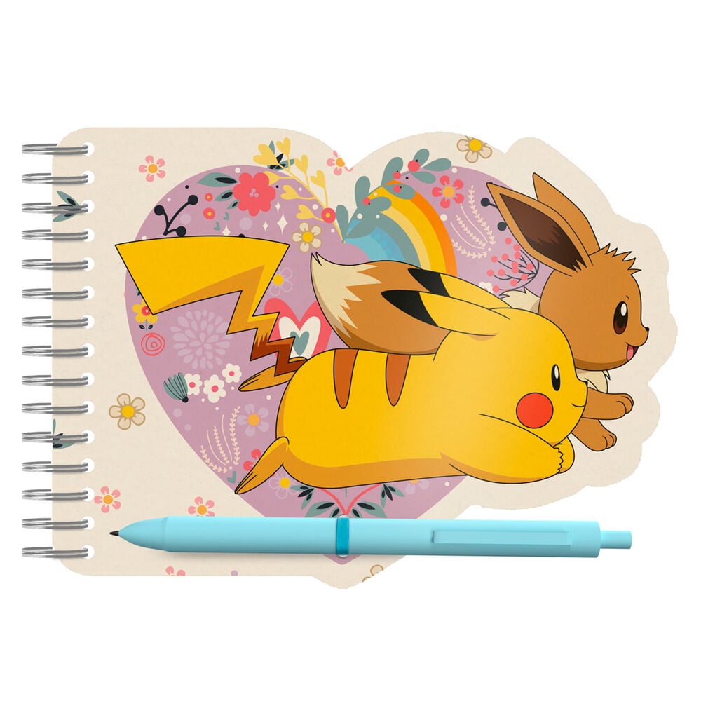 Conjunto caderno + caneta Flowers Pokémon