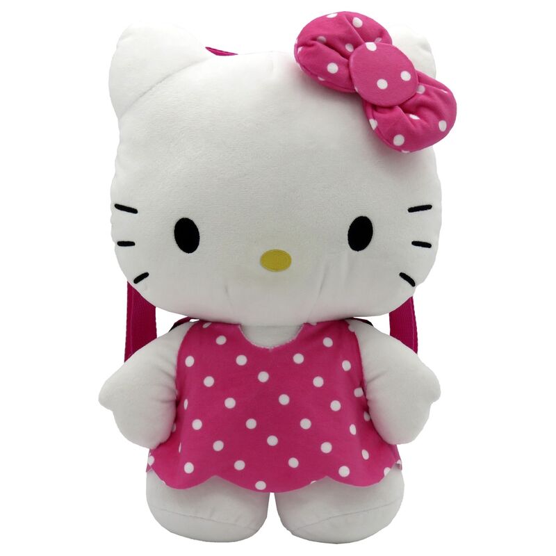 Mochila peluche Hello Kitty rosa 35 cm
